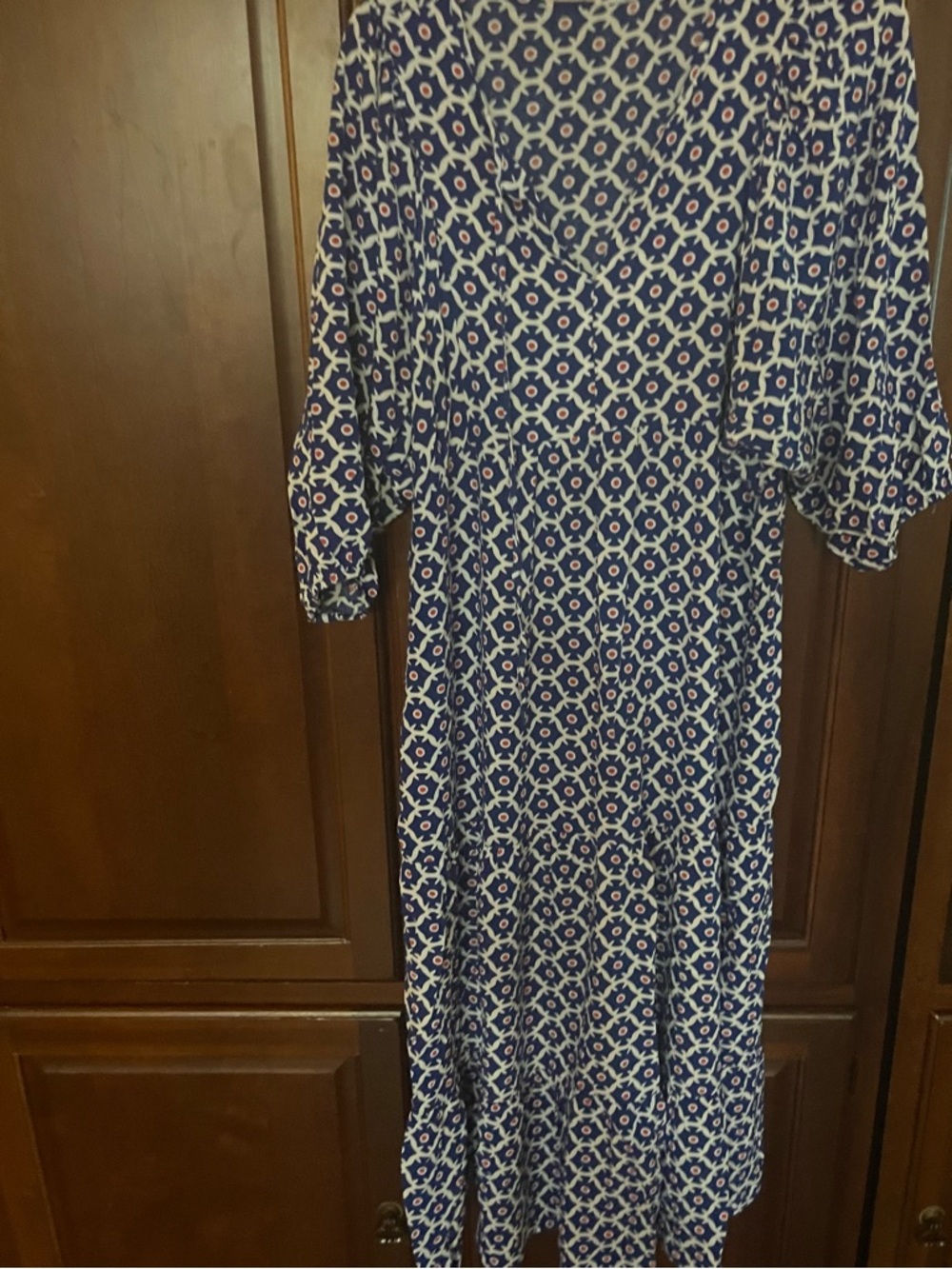 Women’s Navy Blue Geometric Print Dress